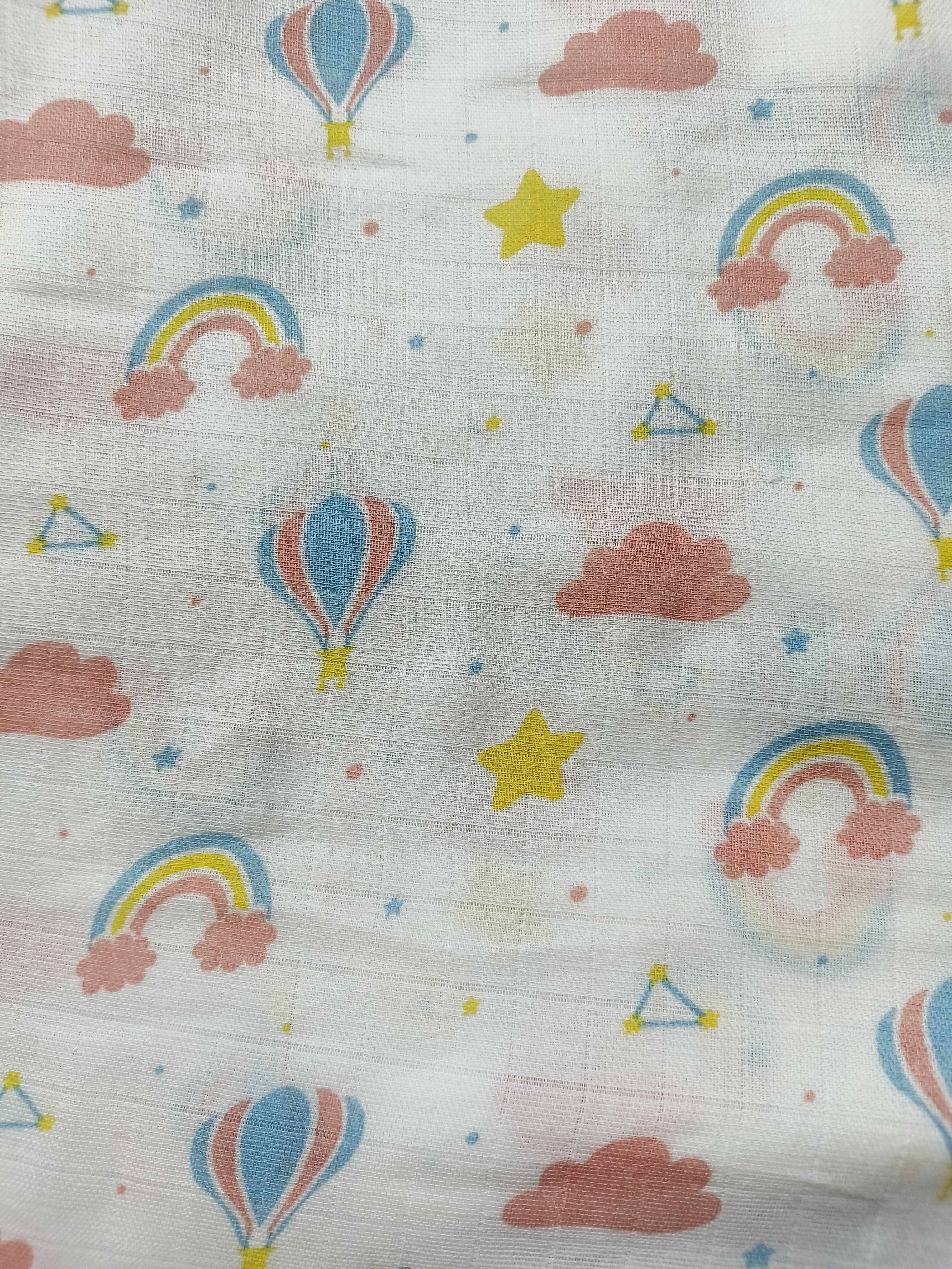 Rainbow & Clouds - Muslin Swaddle Towel