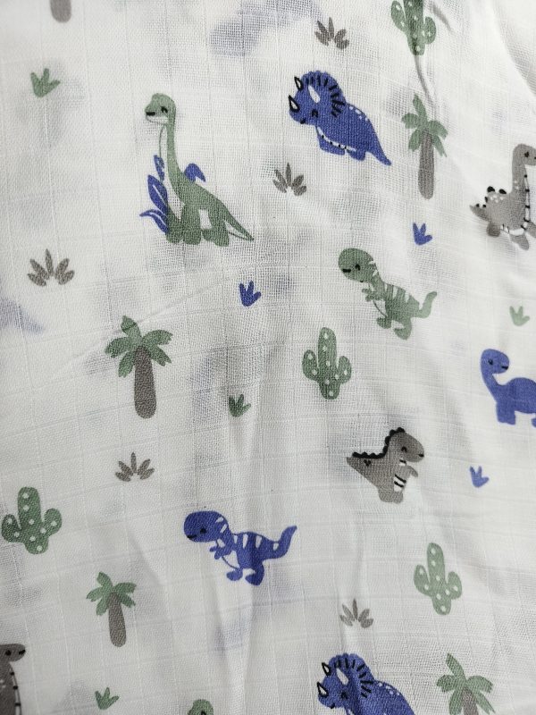 Dinosaur Printed - Muslin Swaddle Towel