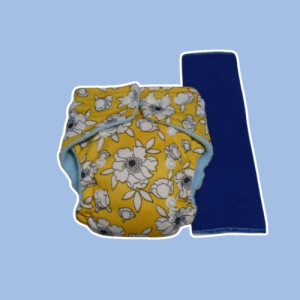 Floral Yellow - Diaper with Booster Insert (63)