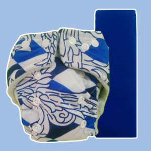 Geometric Whiten& Blue - Diaper with Booster Insert (80)