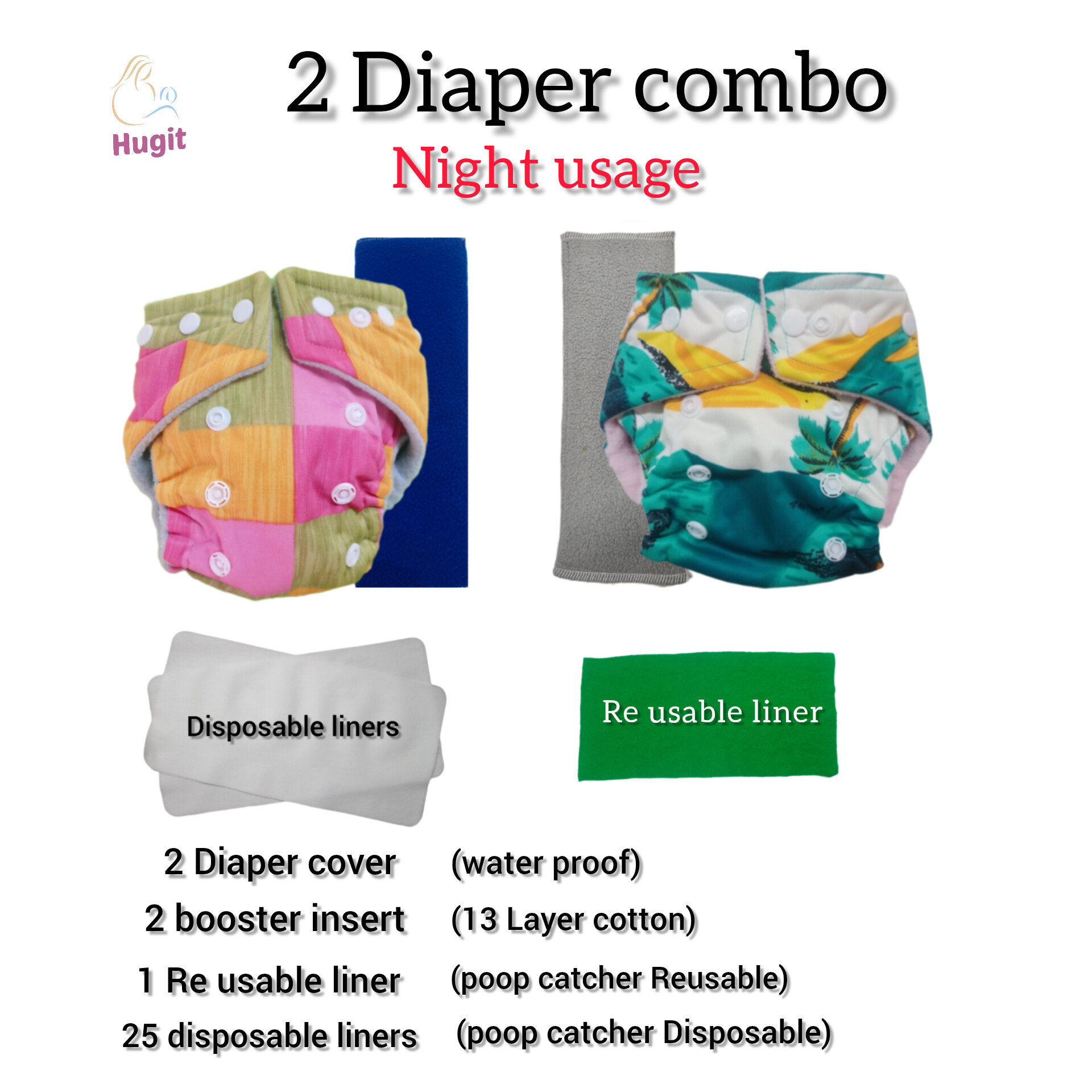 2-Diaper Nighttime Combo Set (Free Shipping)