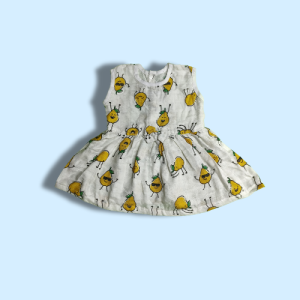 Citrus Cutie - Muslin Frocks Sleeve Less