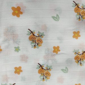 Flowers & Leaf Printed - Muslin Swaddle Towel