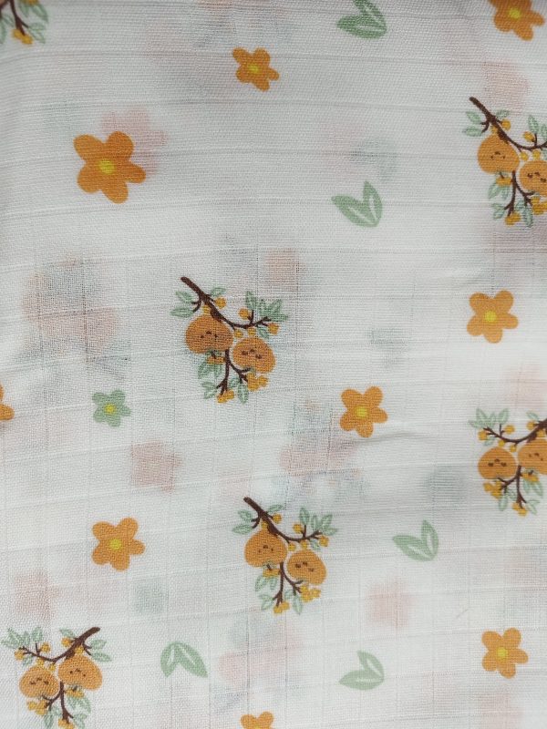 Flowers & Leaf Printed - Muslin Swaddle Towel