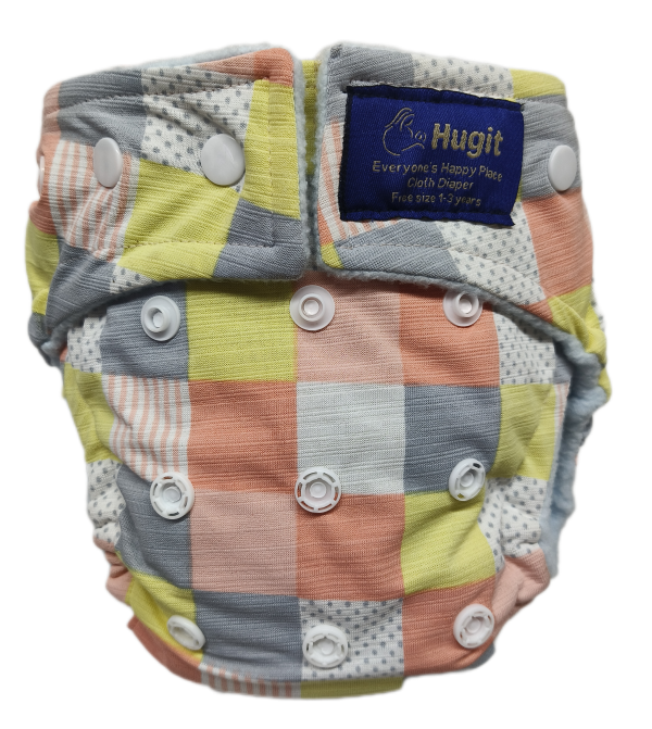 Multi Color Checked no :105 Diaper with Inert